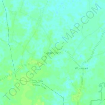 Topografisk kort Sumber Rejo, højde, terræn