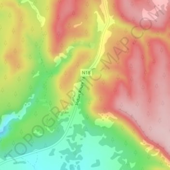 Topografisk kort Robbers Roost, højde, terræn