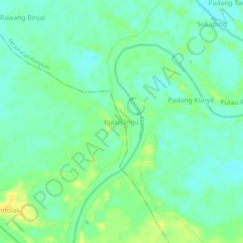 Topografisk kort Pulau Ingu, højde, terræn