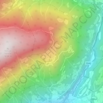 Topografisk kort Restone, højde, terræn