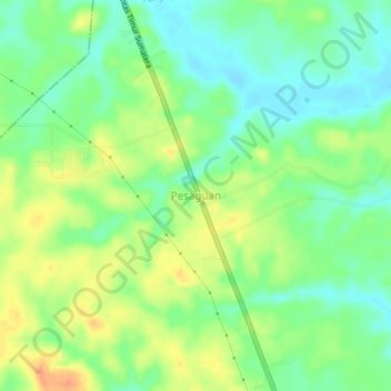 Topografisk kort Pesaguan, højde, terræn