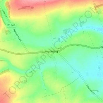Topografisk kort Wetwang, højde, terræn