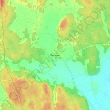 Topografisk kort Medåker, højde, terræn