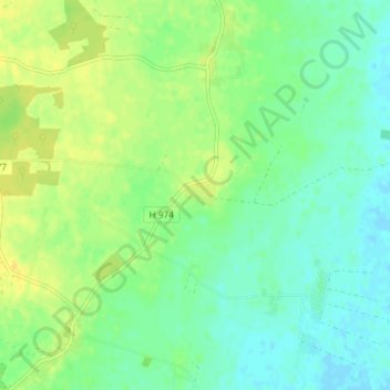 Topografisk kort Melösa, højde, terræn