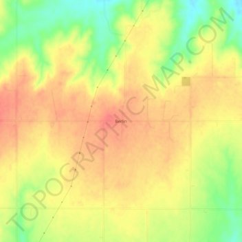 Topografisk kort Berlin, højde, terræn