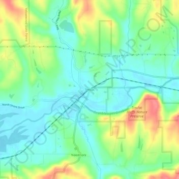 Topografisk kort Trevlac, højde, terræn