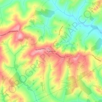 Topografisk kort Acquasanta, højde, terræn