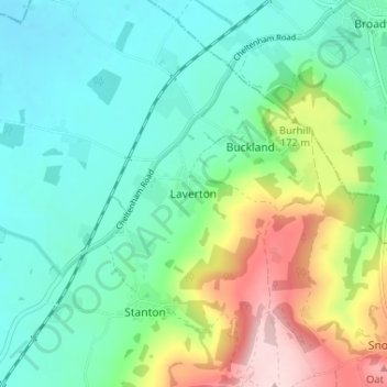 Topografisk kort Laverton, højde, terræn