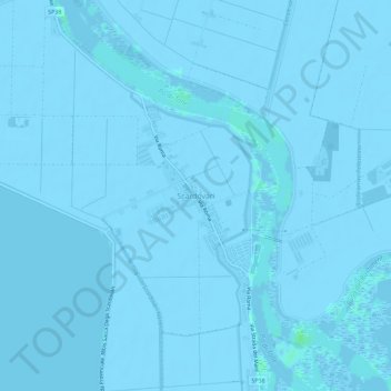 Topografisk kort Scardovari, højde, terræn