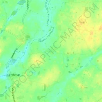 Topografisk kort Hallelev, højde, terræn