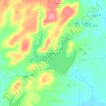 Topografisk kort Grandview Lake, højde, terræn