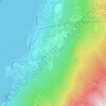 Topografisk kort Calchere, højde, terræn