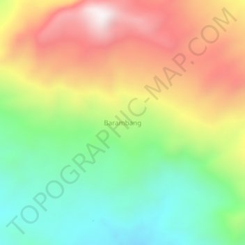 Topografisk kort Barambang, højde, terræn