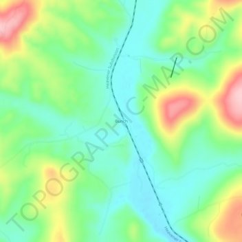 Topografisk kort Bunch, højde, terræn
