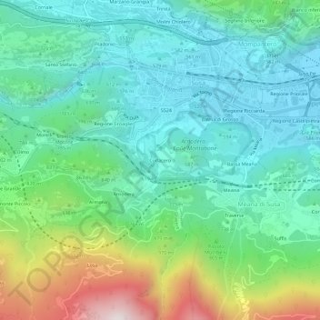 Topografisk kort Colfacero, højde, terræn