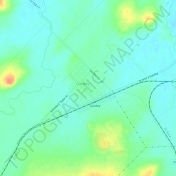 Topografisk kort Gardey, højde, terræn