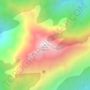 Topografisk kort Athos, højde, terræn