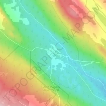 Topografisk kort Mörkret, højde, terræn