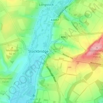 Topografisk kort Winton Hill, højde, terræn