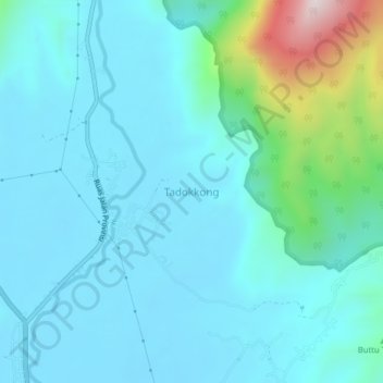 Topografisk kort Tadokkong, højde, terræn