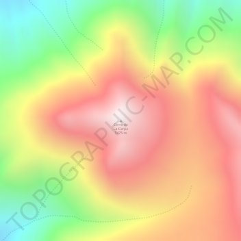 Topografisk kort Cerro de La Carpa, højde, terræn