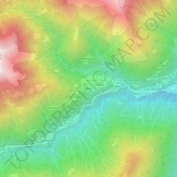Topografisk kort Selve, højde, terræn