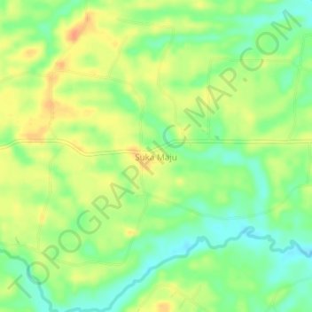 Topografisk kort Suka Maju, højde, terræn
