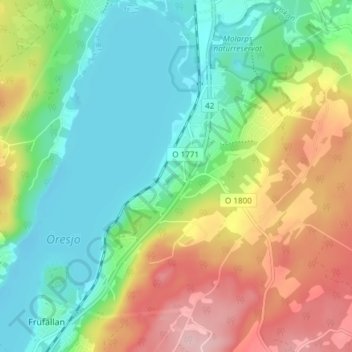 Topografisk kort Sparsör, højde, terræn