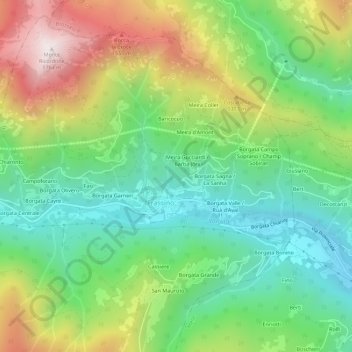 Topografisk kort Meira Paseri, højde, terræn