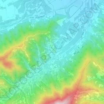 Topografisk kort Castellar, højde, terræn