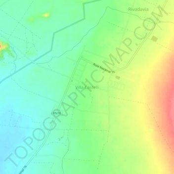Topografisk kort Villa Castelli, højde, terræn
