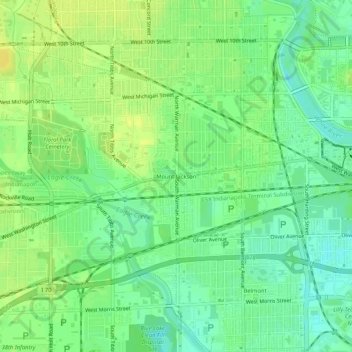 Topografisk kort Mount Jackson, højde, terræn