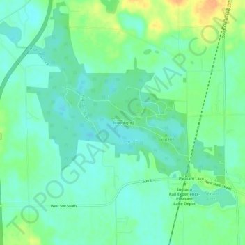 Topografisk kort Moonlight, højde, terræn
