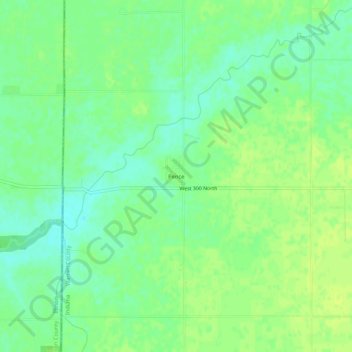 Topografisk kort Pence, højde, terræn
