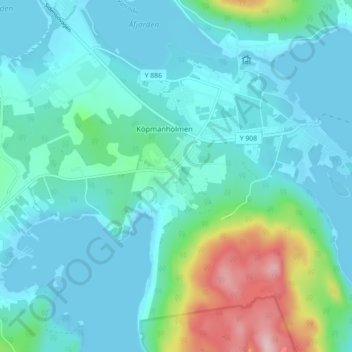 Topografisk kort Hummelvik, højde, terræn
