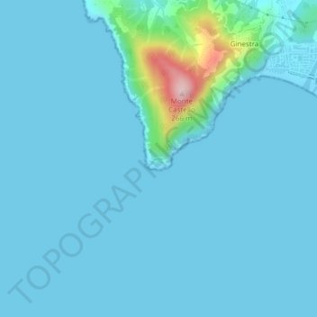 Topografisk kort Punta Manara, højde, terræn