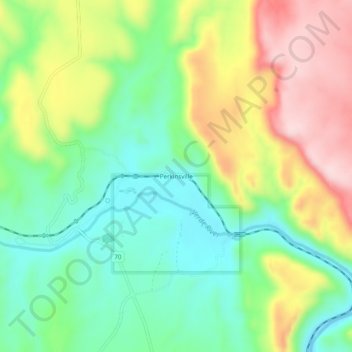 Topografisk kort Perkinsville, højde, terræn