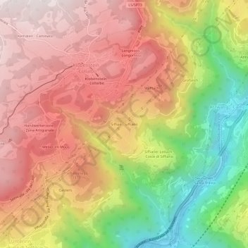 Topografisk kort Siffiano, højde, terræn