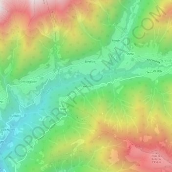 Topografisk kort Pradella, højde, terræn