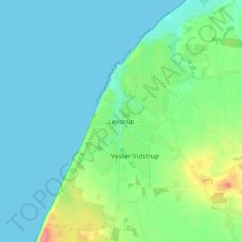 Topografisk kort Lønstrup, højde, terræn