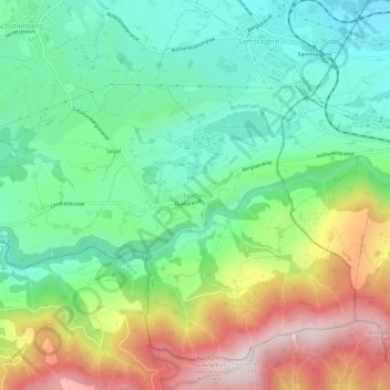 Topografisk kort Hütten, højde, terræn