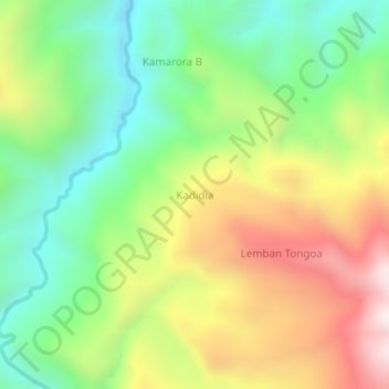 Topografisk kort Kadidia, højde, terræn