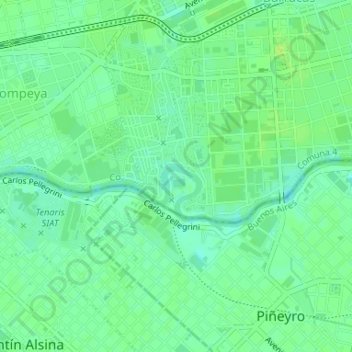 Topografisk kort Meandro de Brian, højde, terræn