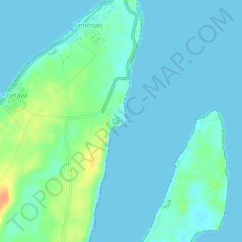 Topografisk kort Defur, højde, terræn