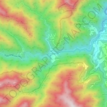 Topografisk kort Quintodecimo, højde, terræn