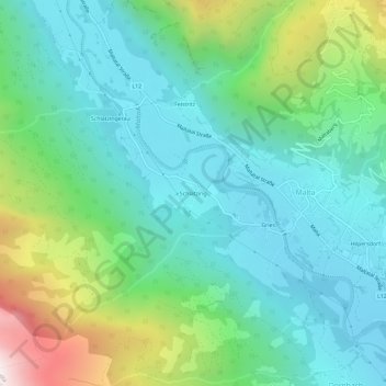 Topografisk kort Schlatzing, højde, terræn