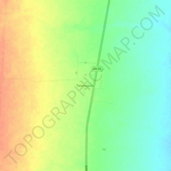 Topografisk kort Talamuyuna, højde, terræn