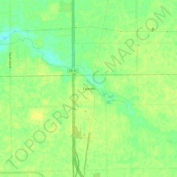 Topografisk kort Cassville, højde, terræn