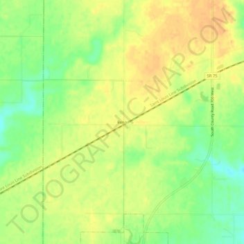 Topografisk kort Reno, højde, terræn