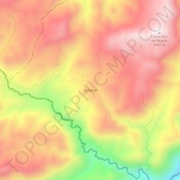 Topografisk kort Anfama, højde, terræn